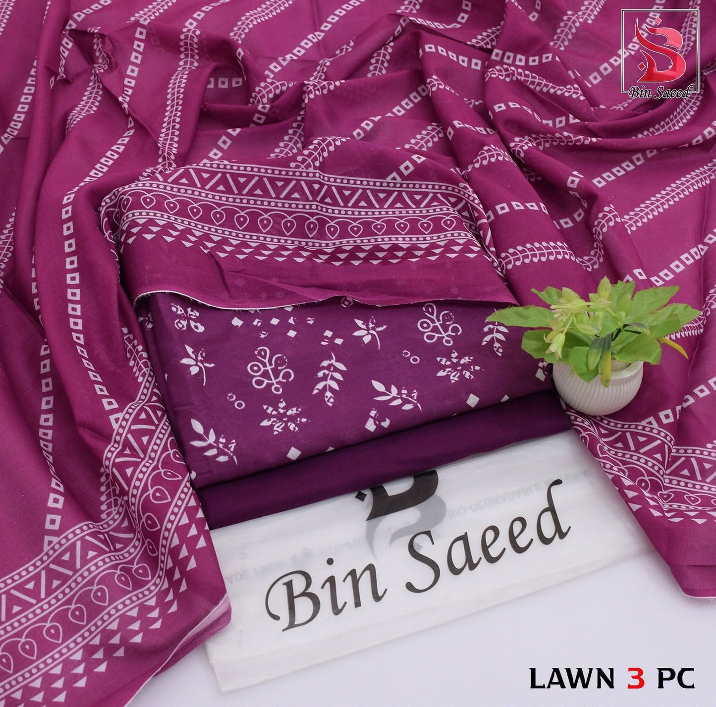 BIN SAEED ORIGINAL 3PC UNSTITCHED SUIT