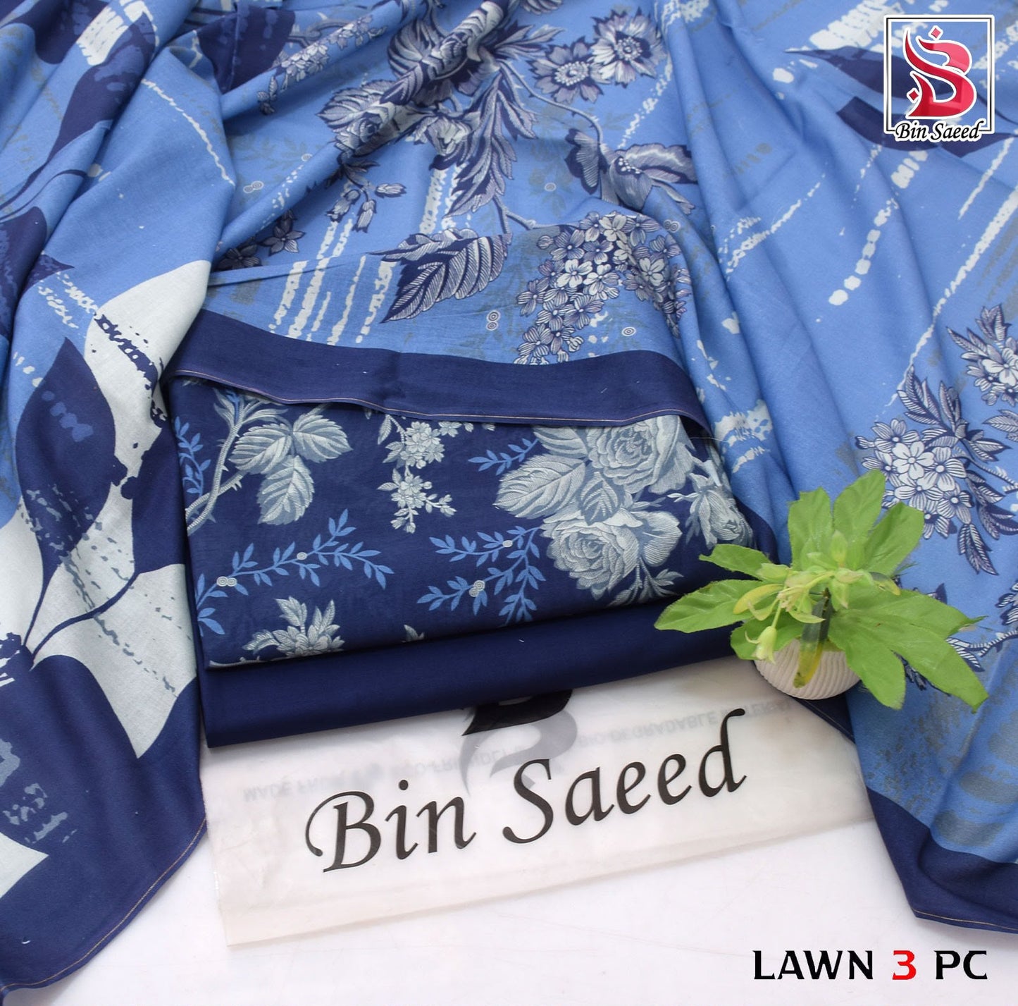 BIN SAEED ORIGINAL 3PC UNSTITCHED SUIT