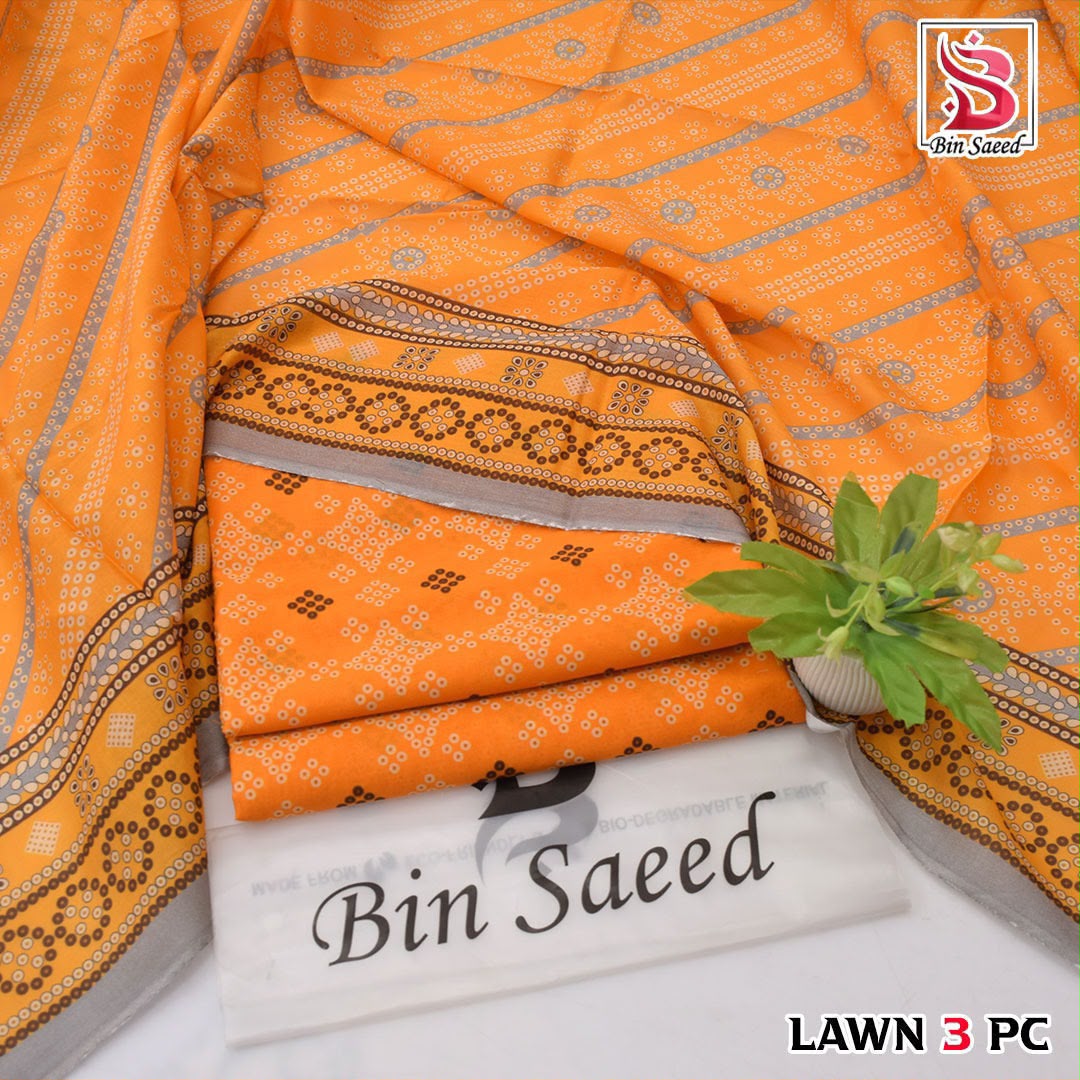 BIN SAEED ORIGINAL 3PC UNSTITCHED SUIT