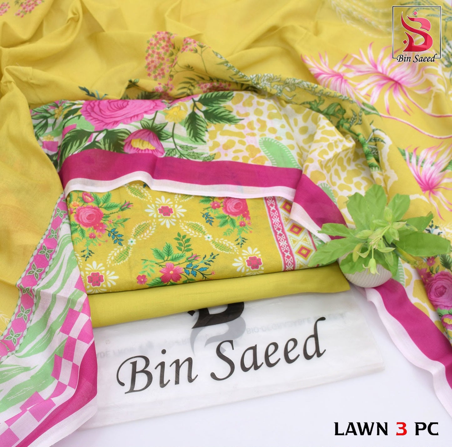 BIN SAEED ORIGINAL 3PC UNSTITCHED SUIT