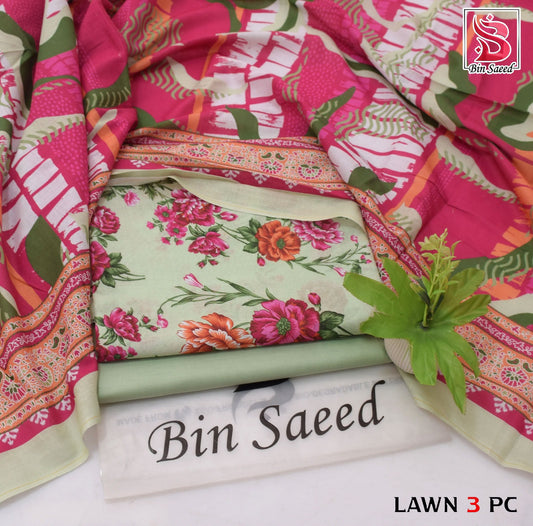BIN SAEED ORIGINAL 3PC UNSTITCHED SUIT