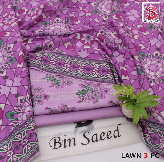 BIN SAEED ORIGINAL 3PC UNSTITCHED SUIT