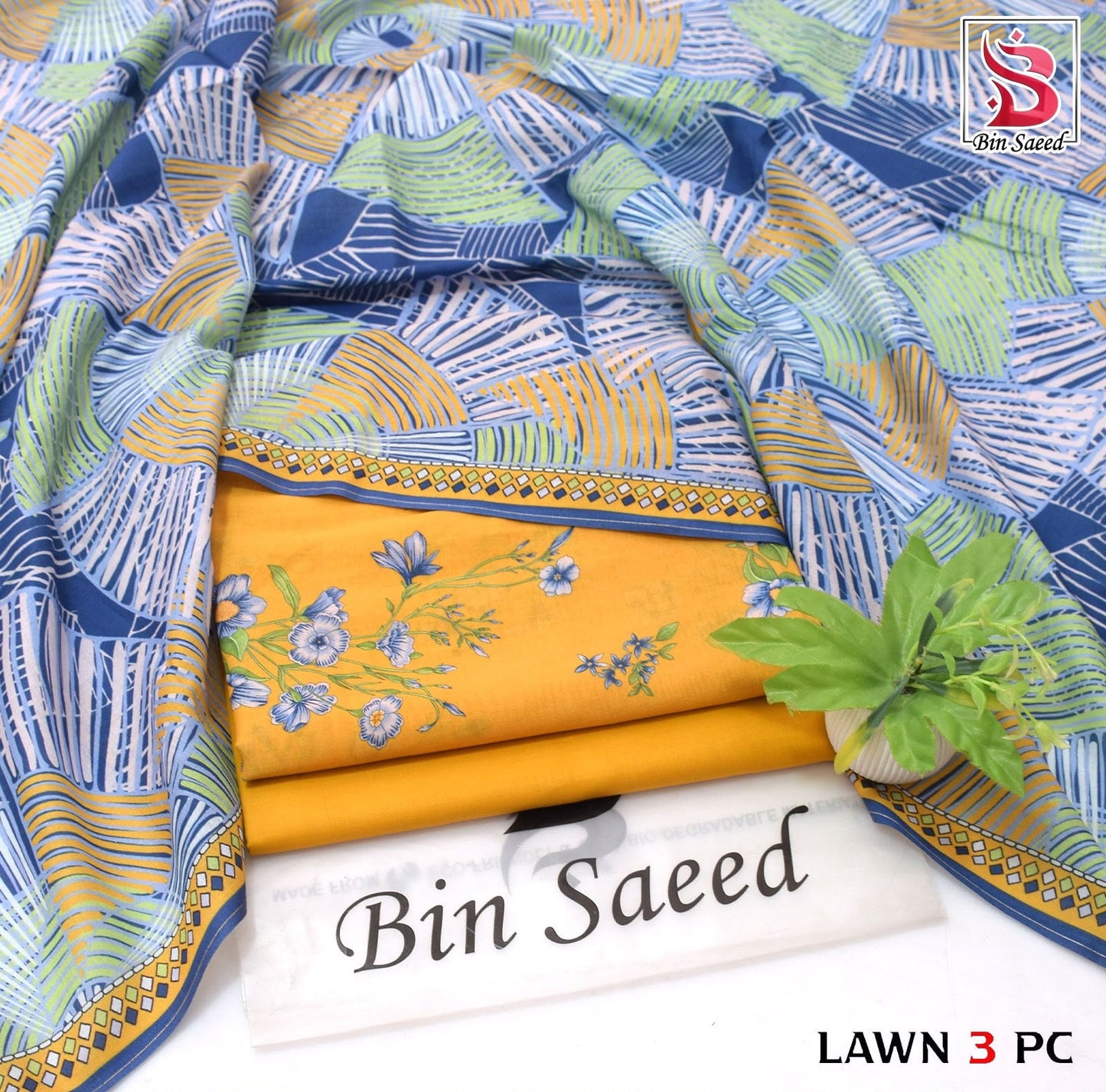 BIN SAEED ORIGINAL 3PC UNSTITCHED SUIT