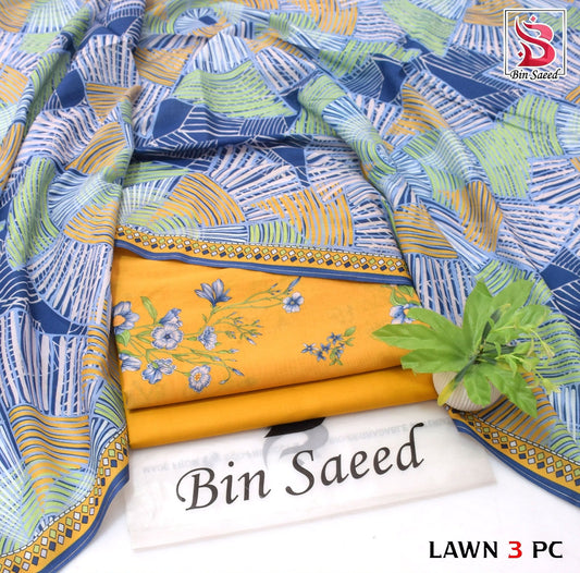 BIN SAEED ORIGINAL 3PC UNSTITCHED SUIT