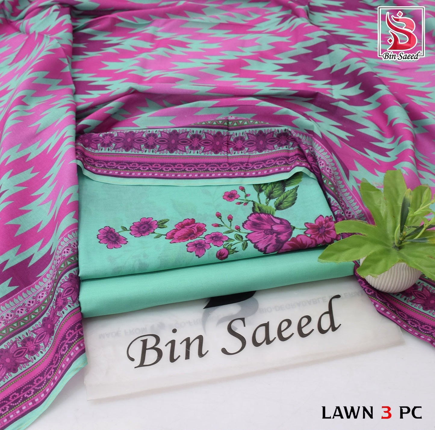 BIN SAEED ORIGINAL 3PC UNSTITCHED SUIT