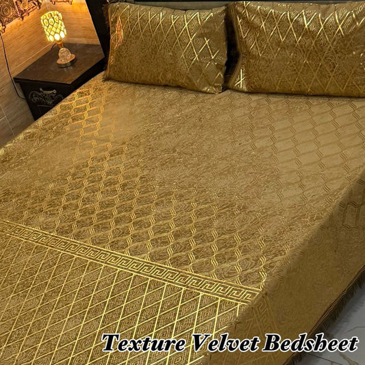 Luxury 3PC Texture Velvet 3PC  Bedsheet – King Size