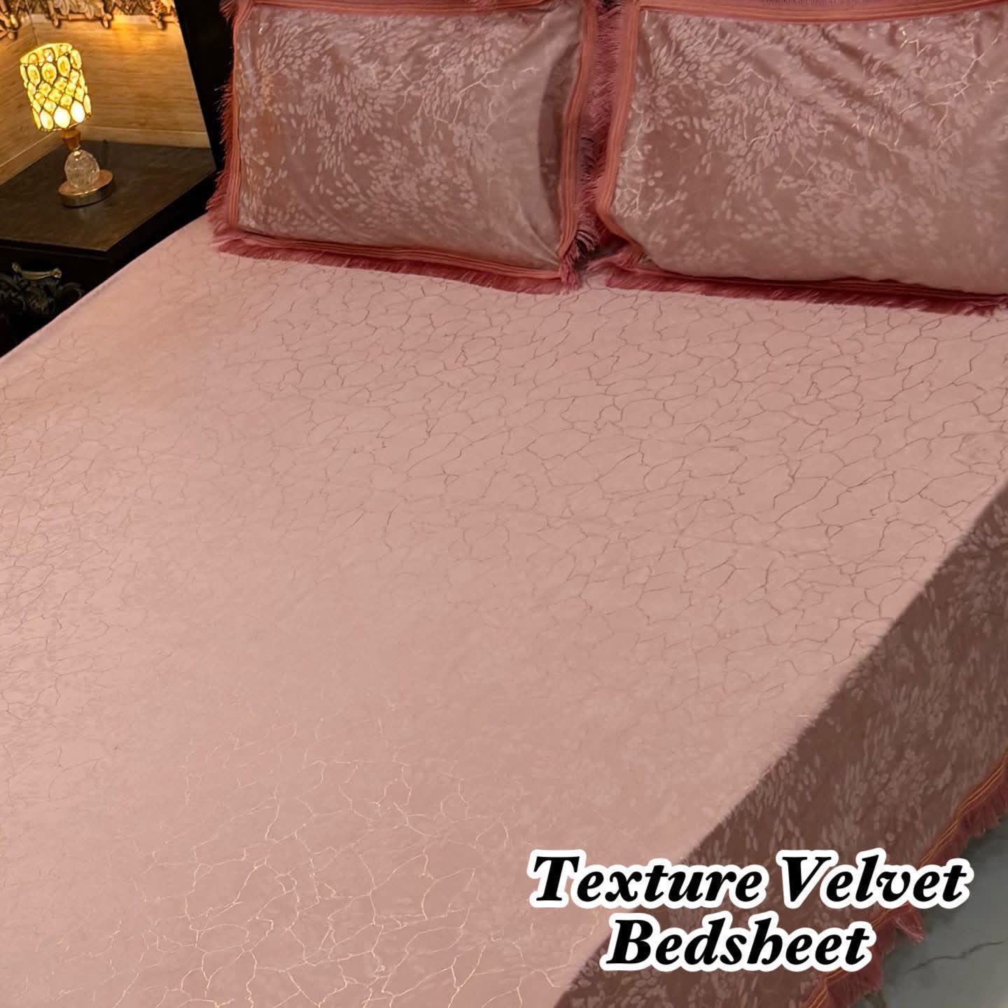 Luxury 3PC Texture Velvet 3PC  Bedsheet – King Size