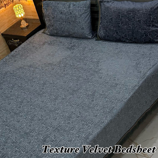 Luxury 3PC Texture Velvet 3PC  Bedsheet – King Size