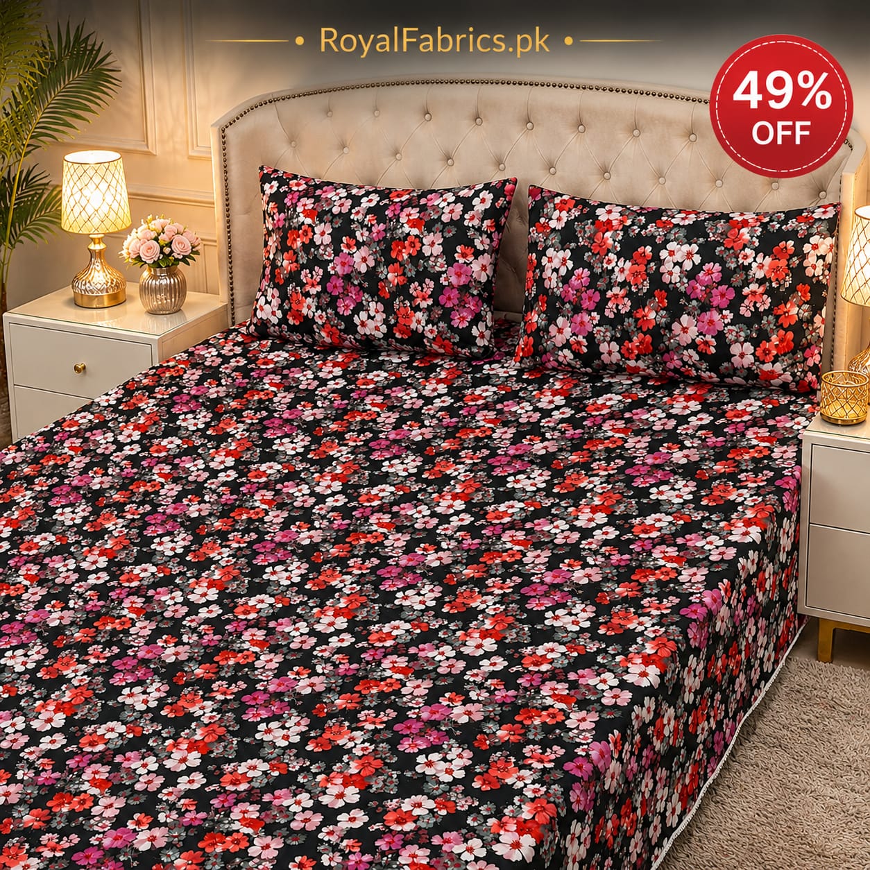 7D Digital Printed Cotton Bed Sheet