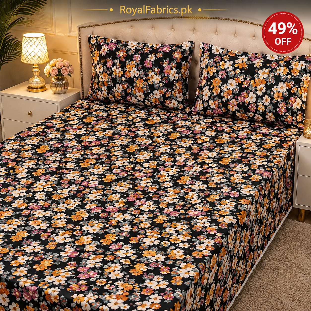 7D Digital Printed Cotton Bed Sheet