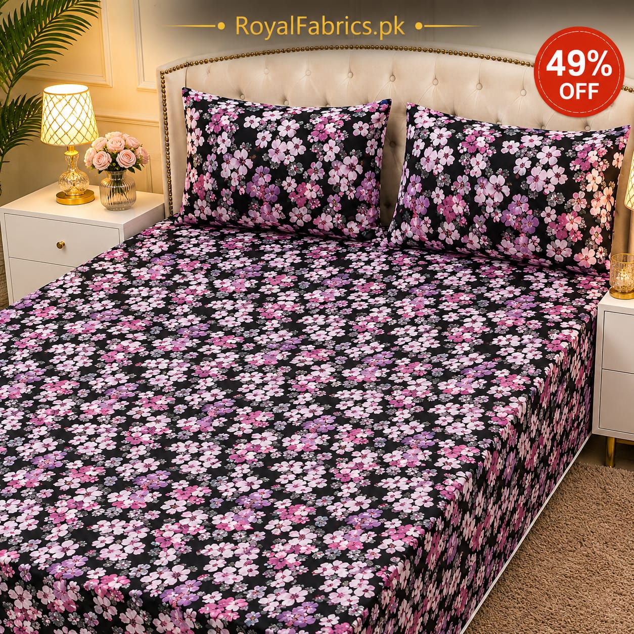 7D Digital Printed Cotton Bed Sheet