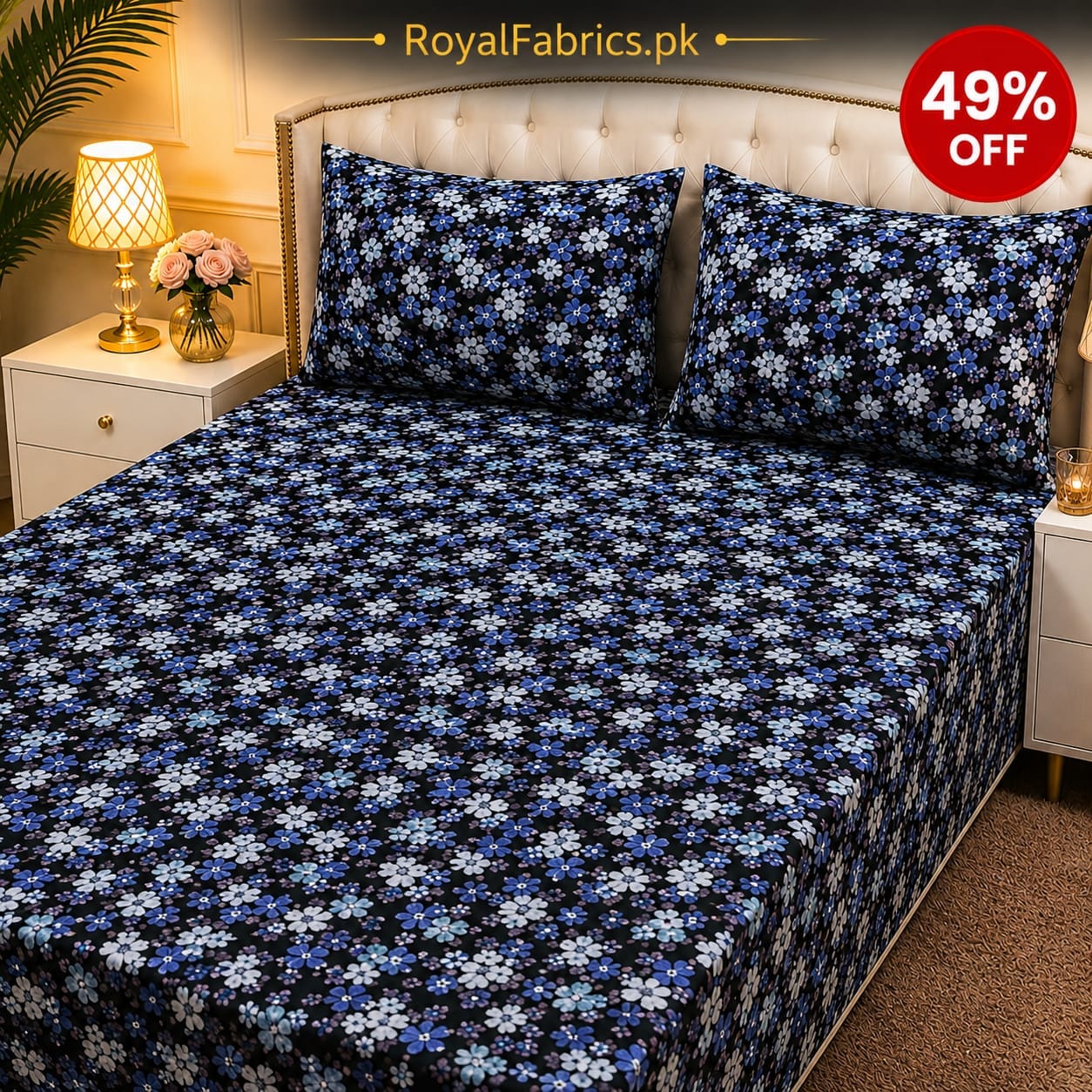 7D Digital Printed Cotton Bed Sheet