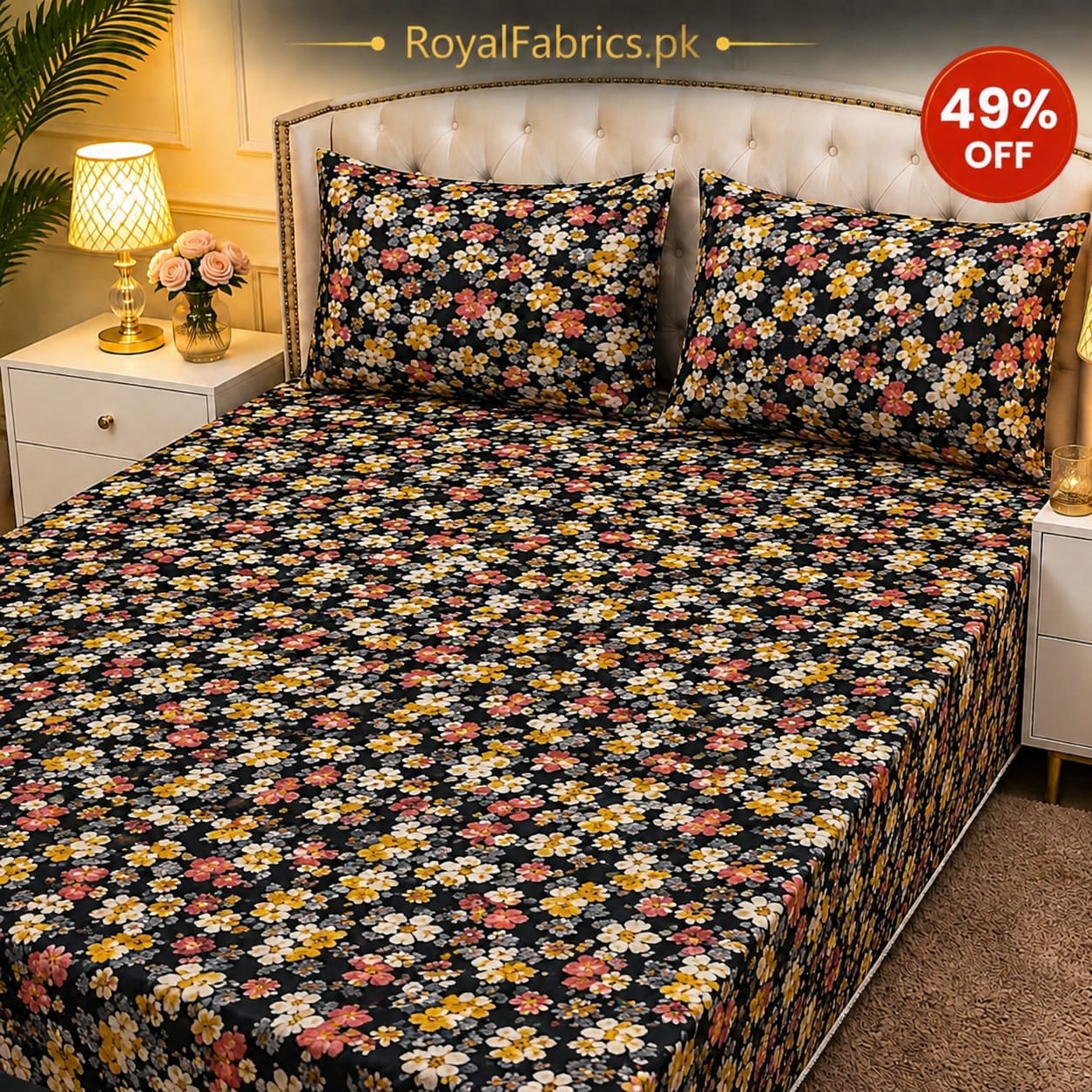 7D Digital Printed Cotton Bed Sheet