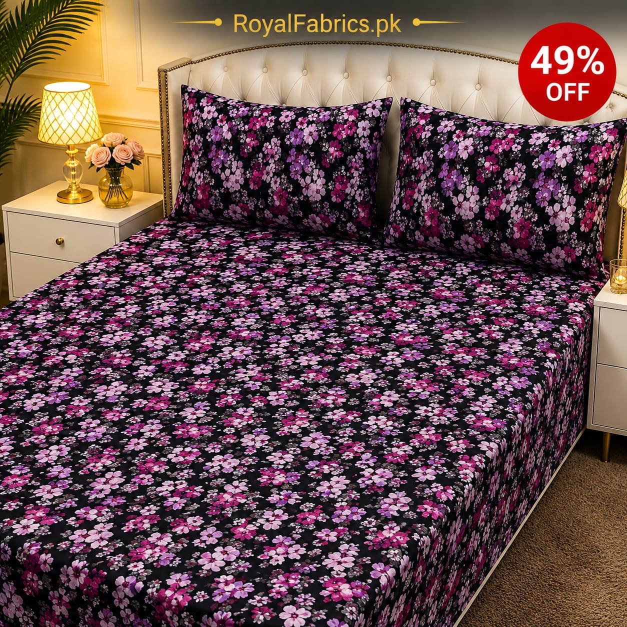 7D Digital Printed Cotton Bed Sheet