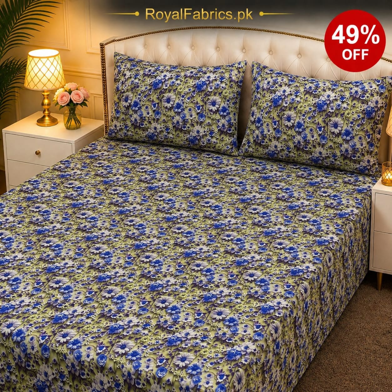 7D Digital Printed Cotton Bed Sheet