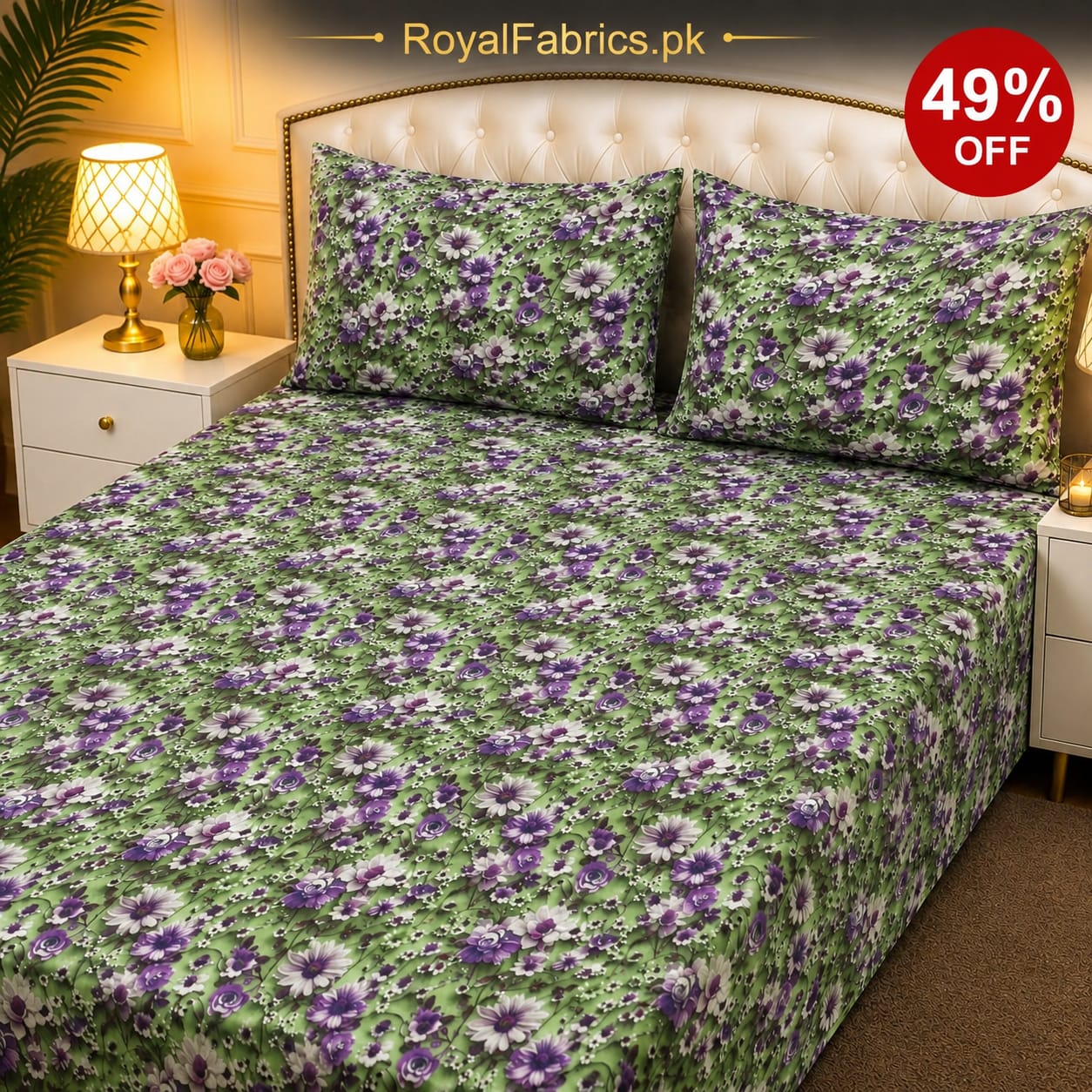 7D Digital Printed Cotton Bed Sheet