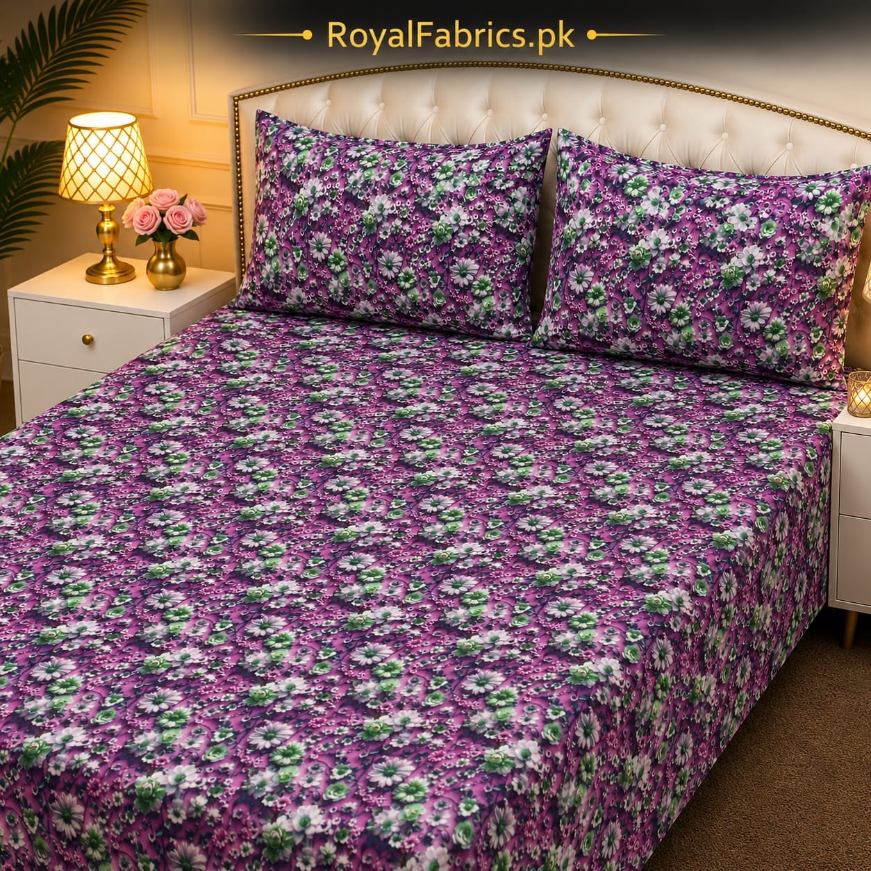 7D Digital Printed Cotton Bed Sheet