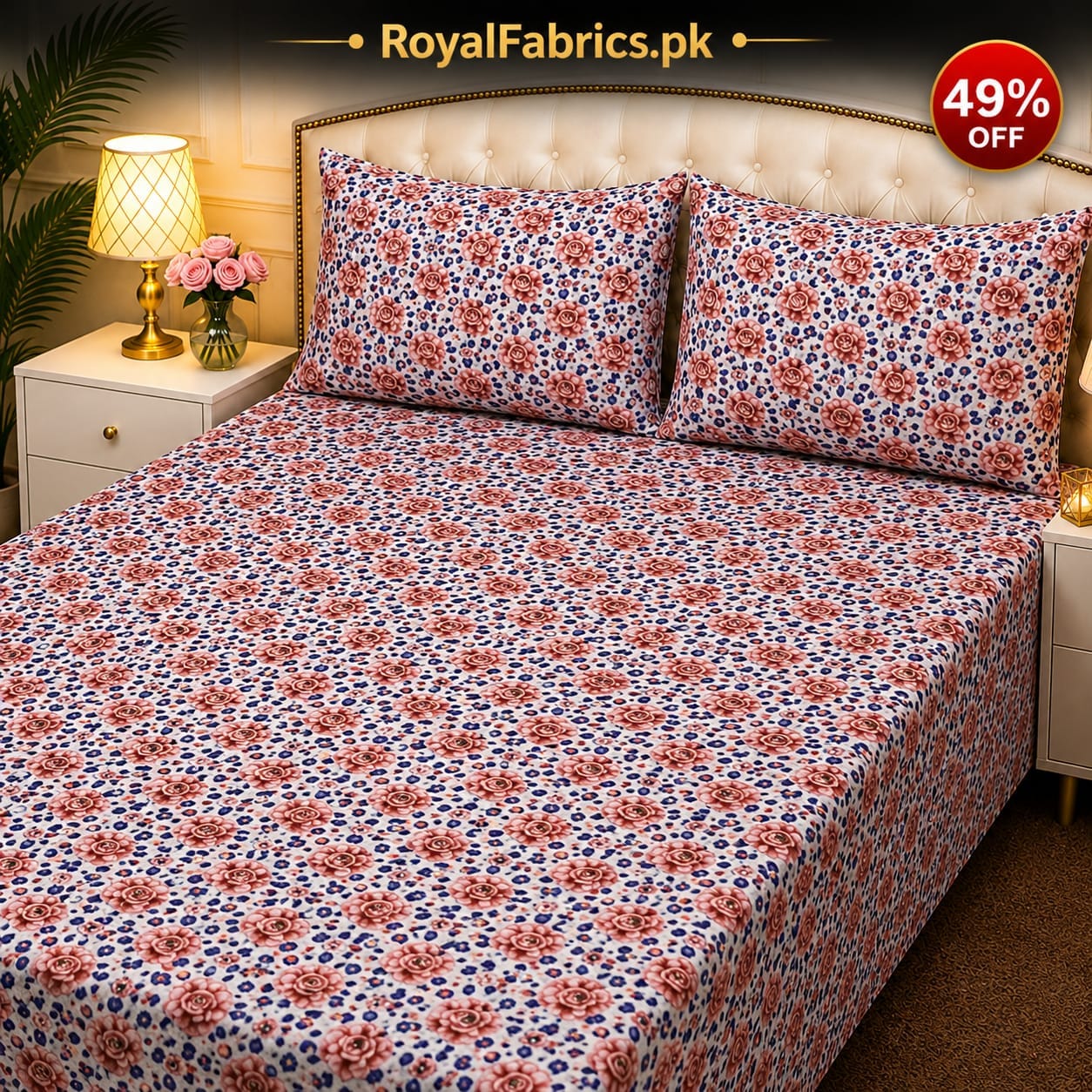 7D Digital Printed Cotton Bed Sheet