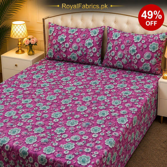 7D Digital Printed Cotton Bed Sheet
