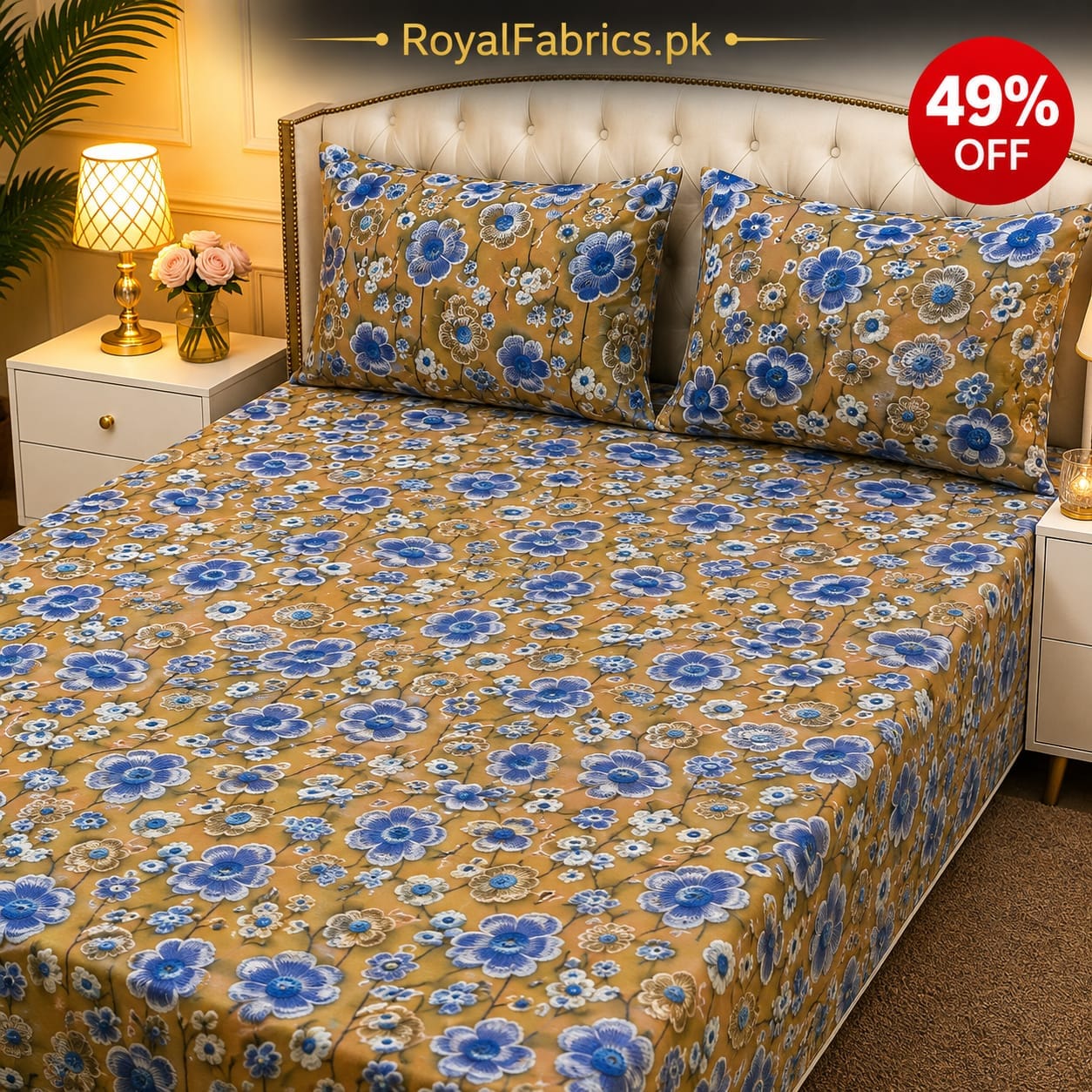 7D Digital Printed Cotton Bed Sheet