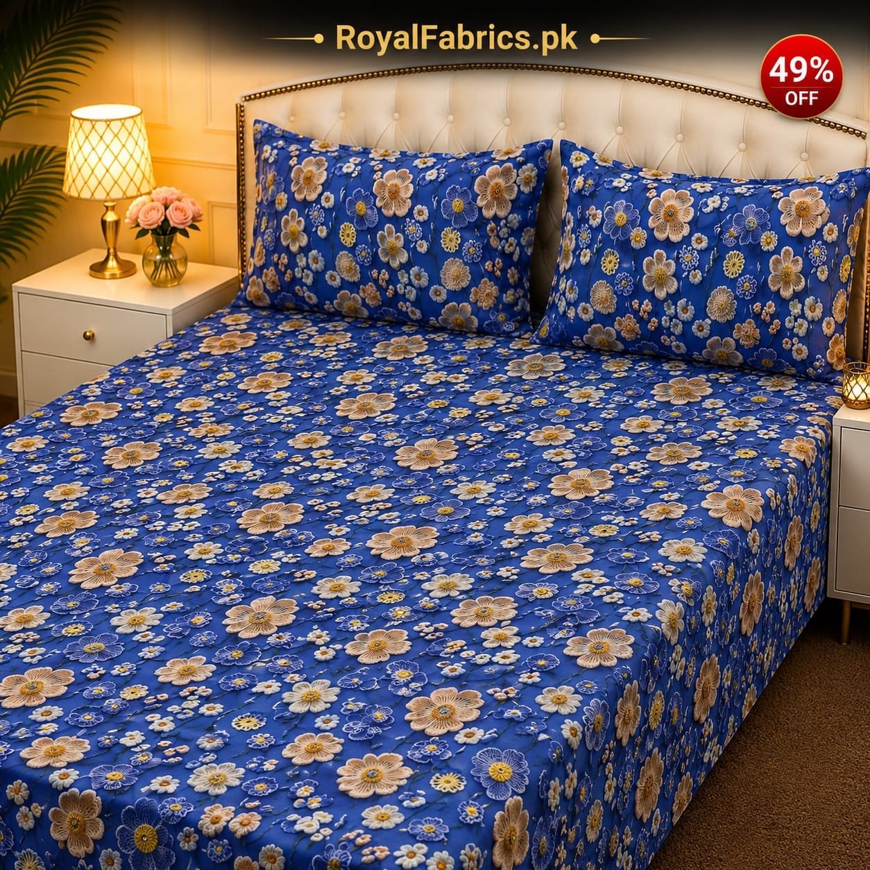 7D Digital Printed Cotton Bed Sheet