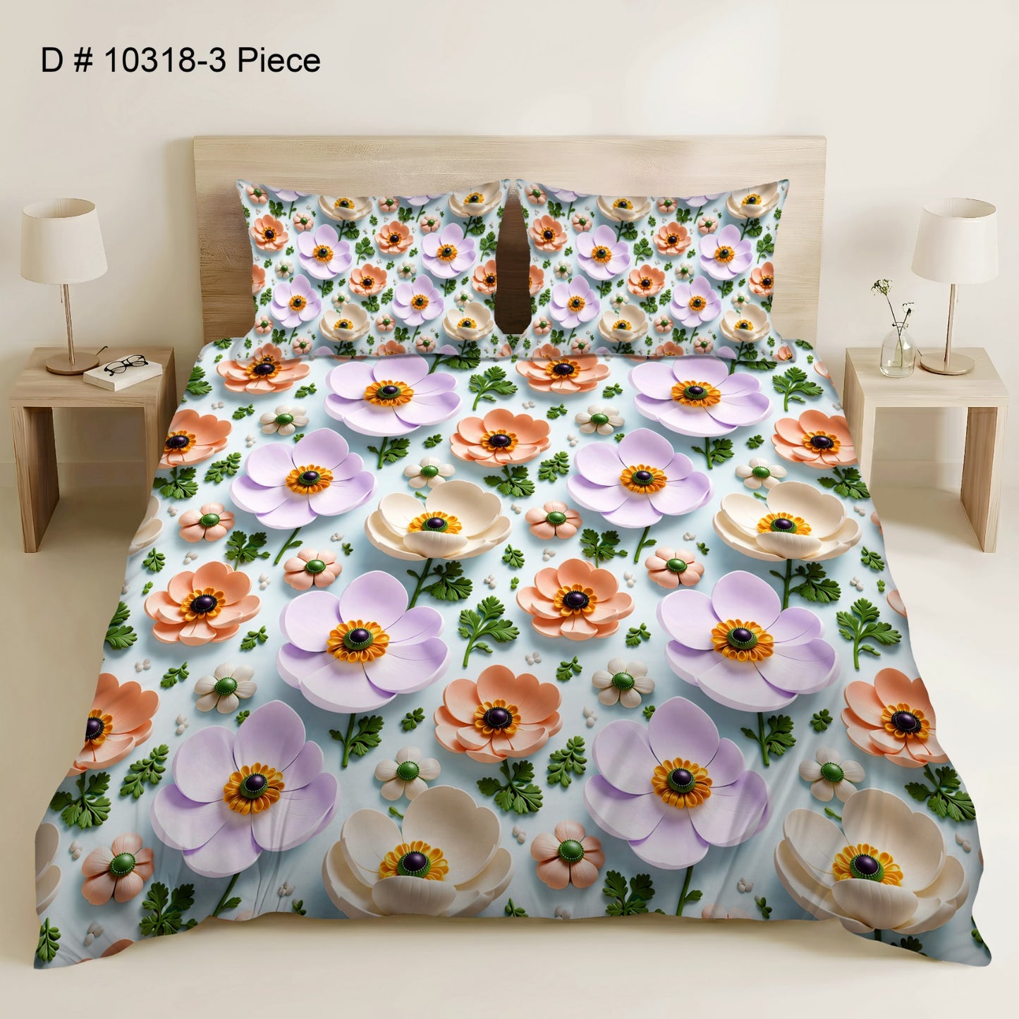 BEDIOR 3PCS DIGITAL 5D BED SHEET SET