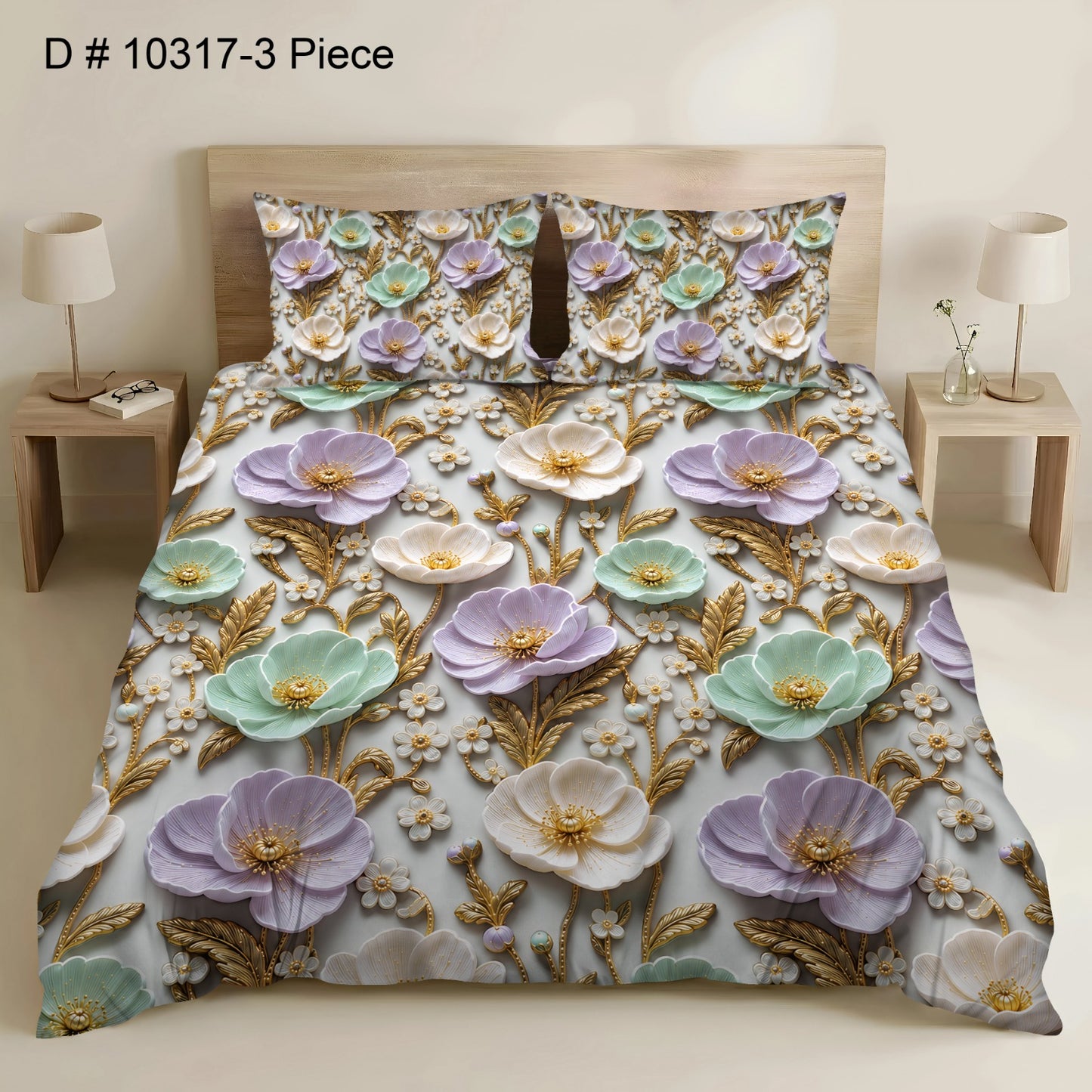 BEDIOR 3PCS DIGITAL 5D BED SHEET SET