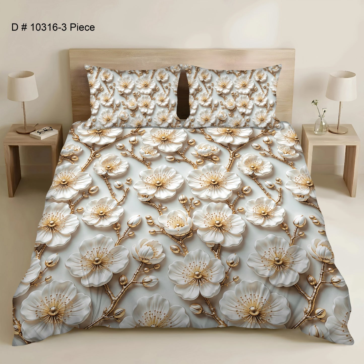 BEDIOR 3PCS DIGITAL 5D BED SHEET SET