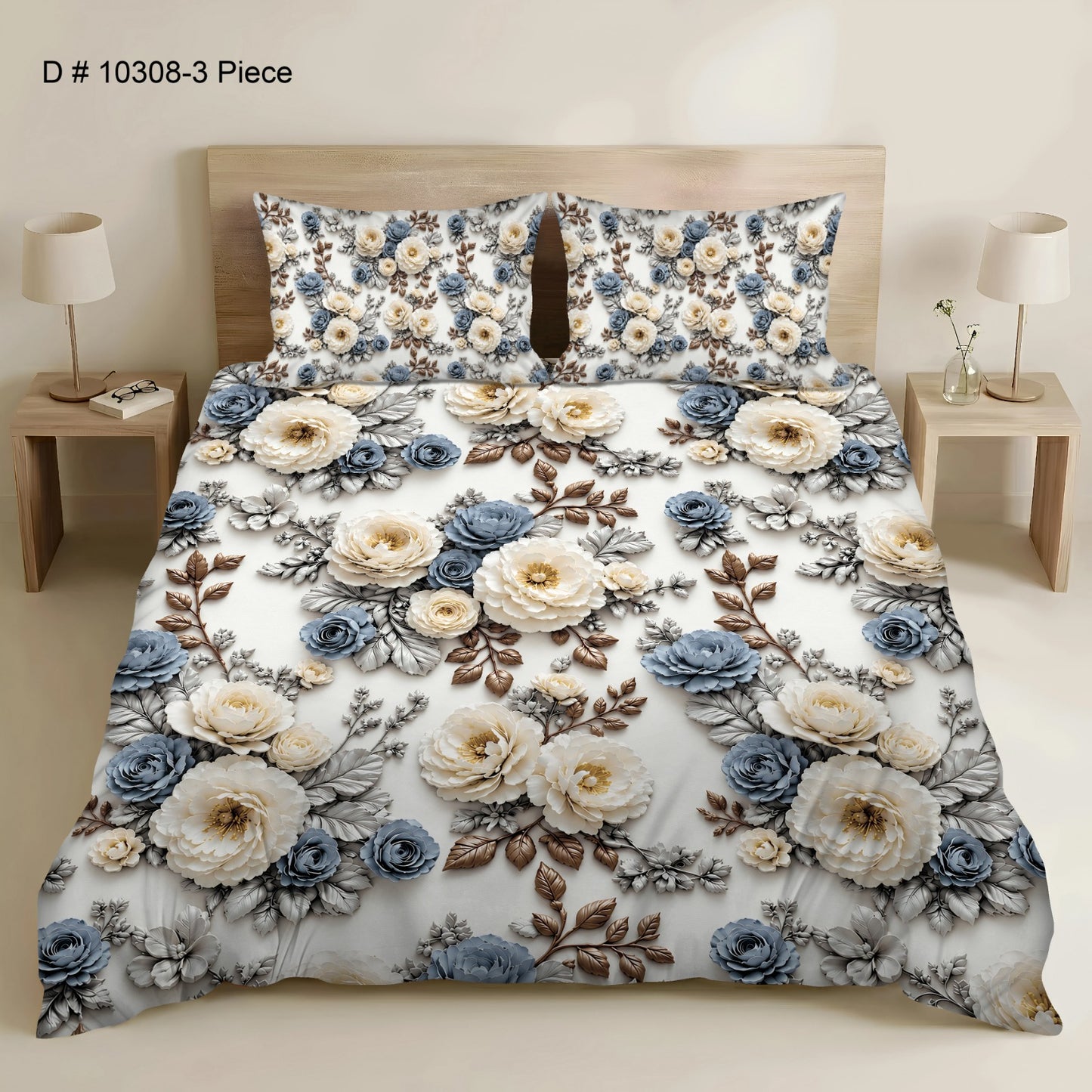 BEDIOR 3PCS DIGITAL 5D BED SHEET SET