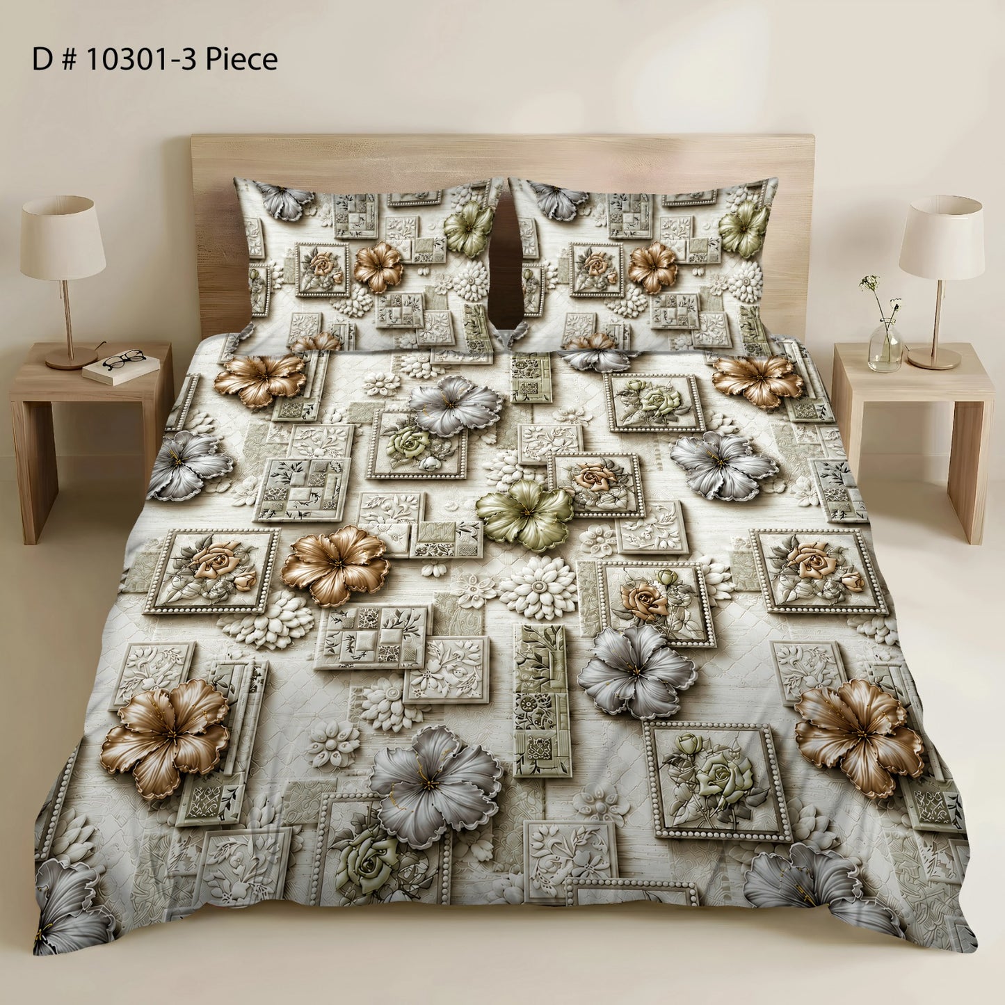 BEDIOR 3PCS DIGITAL 5D BED SHEET SET