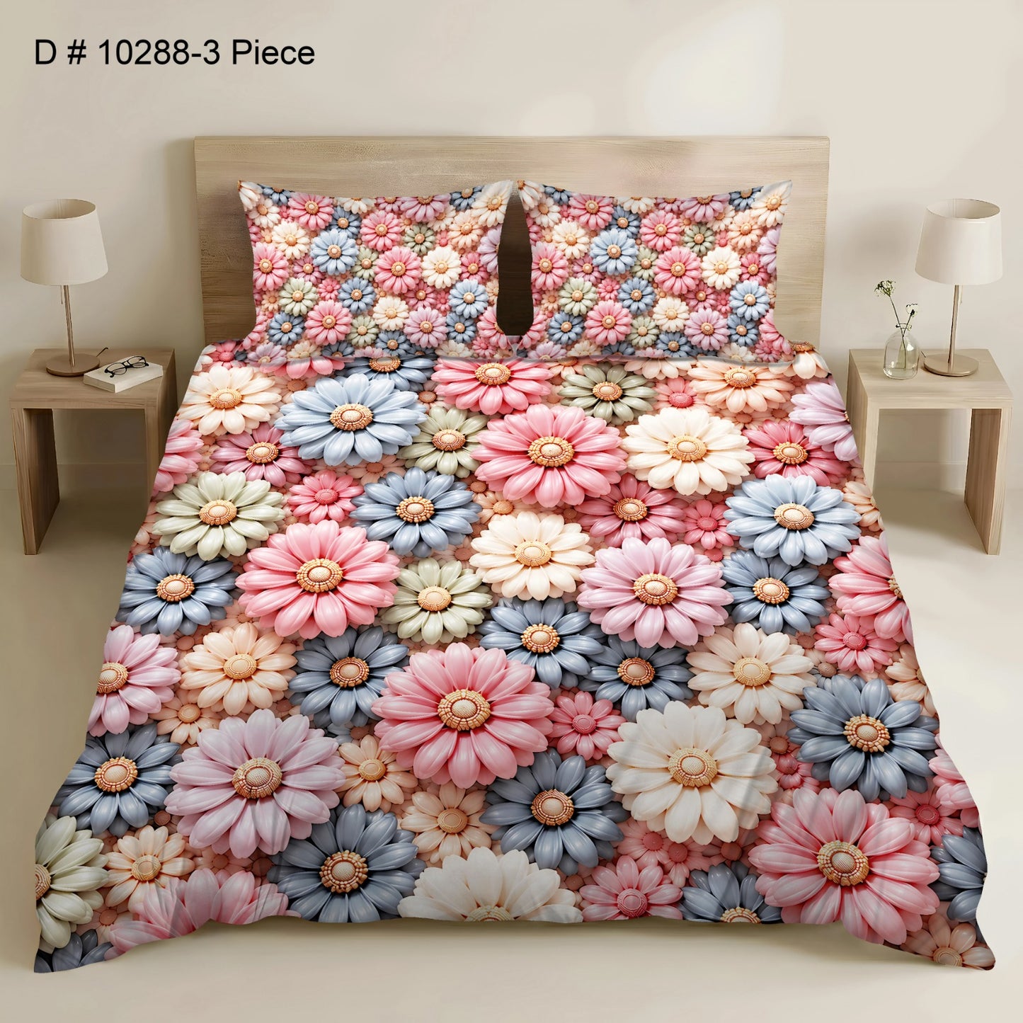 BEDIOR 3PCS DIGITAL 5D BED SHEET SET