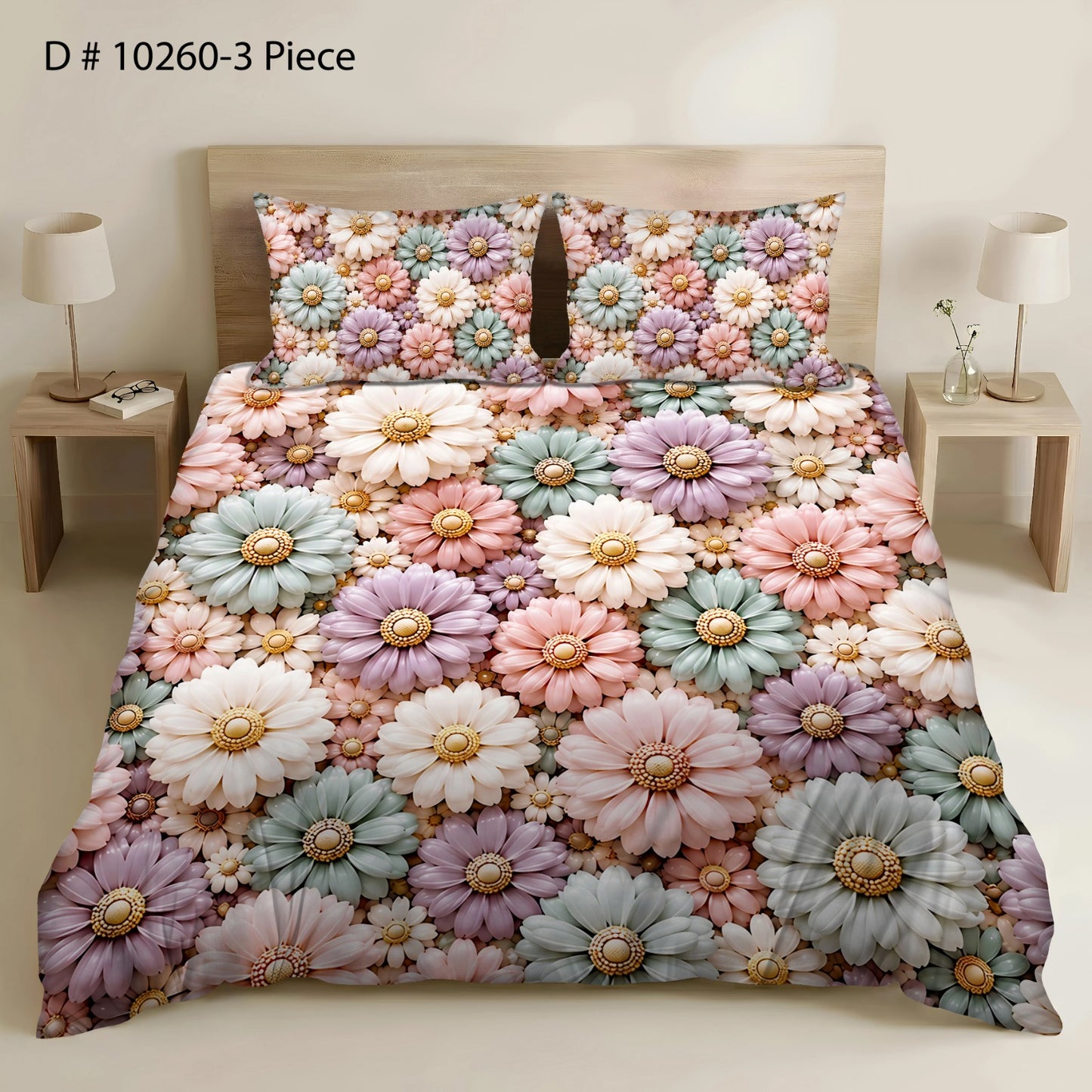 BEDIOR 3PCS DIGITAL 5D BED SHEET SET