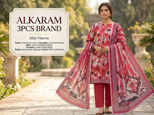 Unstitched Alkaram Lawn 3PC'S