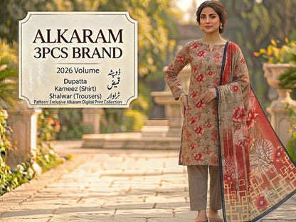 Unstitched Alkaram Lawn 3PC'S