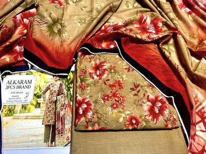 Unstitched Alkaram Lawn 3PC'S