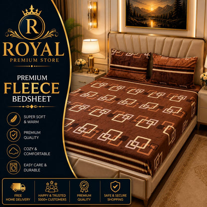 Fleece Bedsheet 3pc-Double Bed