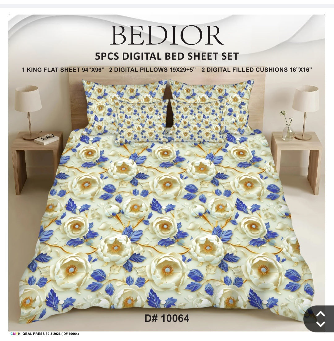 BEDIOR 5PCS DIGITAL 5D BED SHEET SET